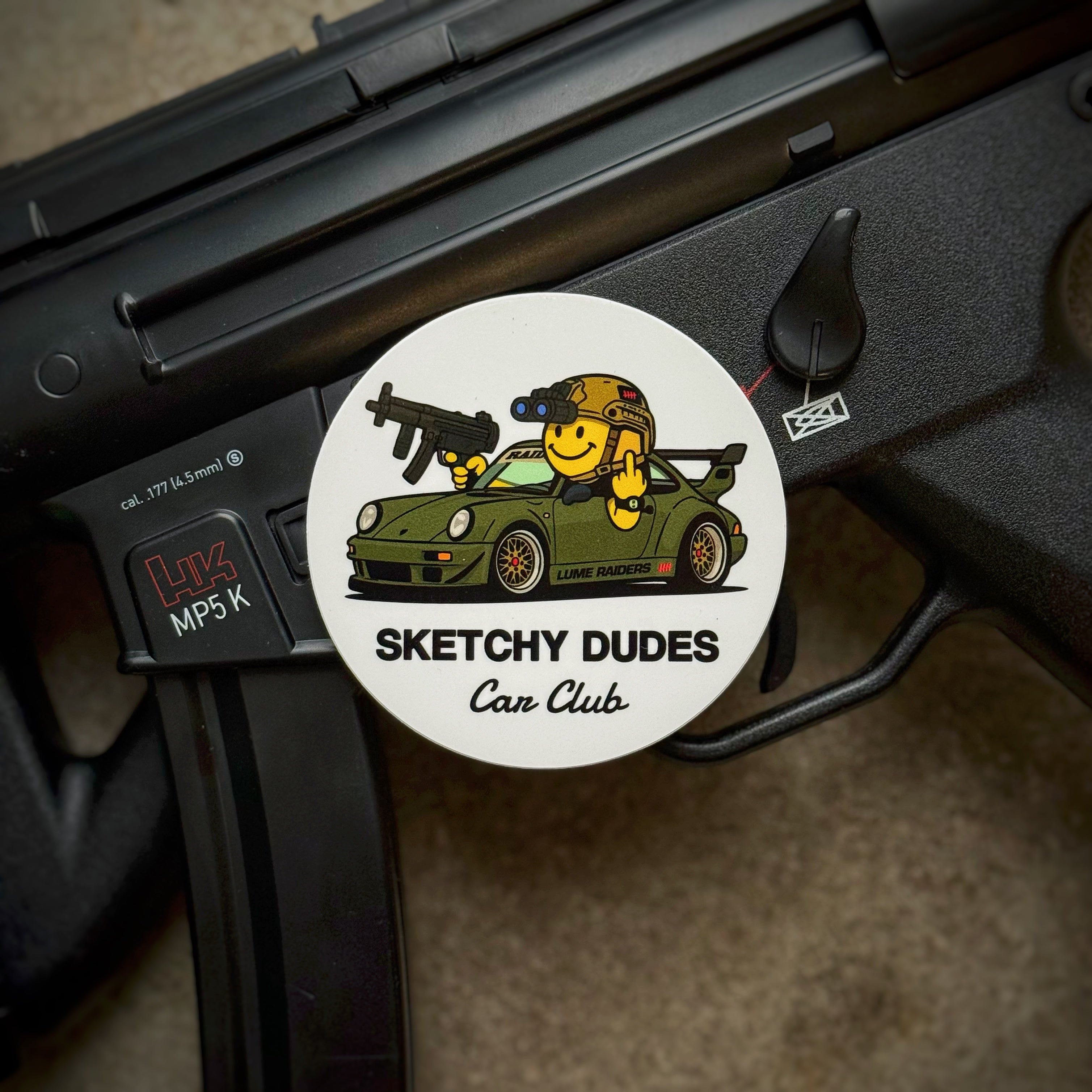 Lume Raiders™ Sketchy Dudes Car Club Sticker | DUMP BOX