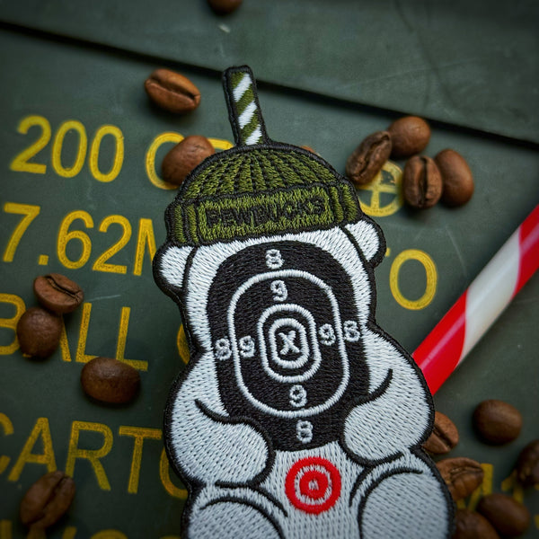 Dangerous Goods PEWBUCKS “DoubleShot” Target Bear Cup Patch