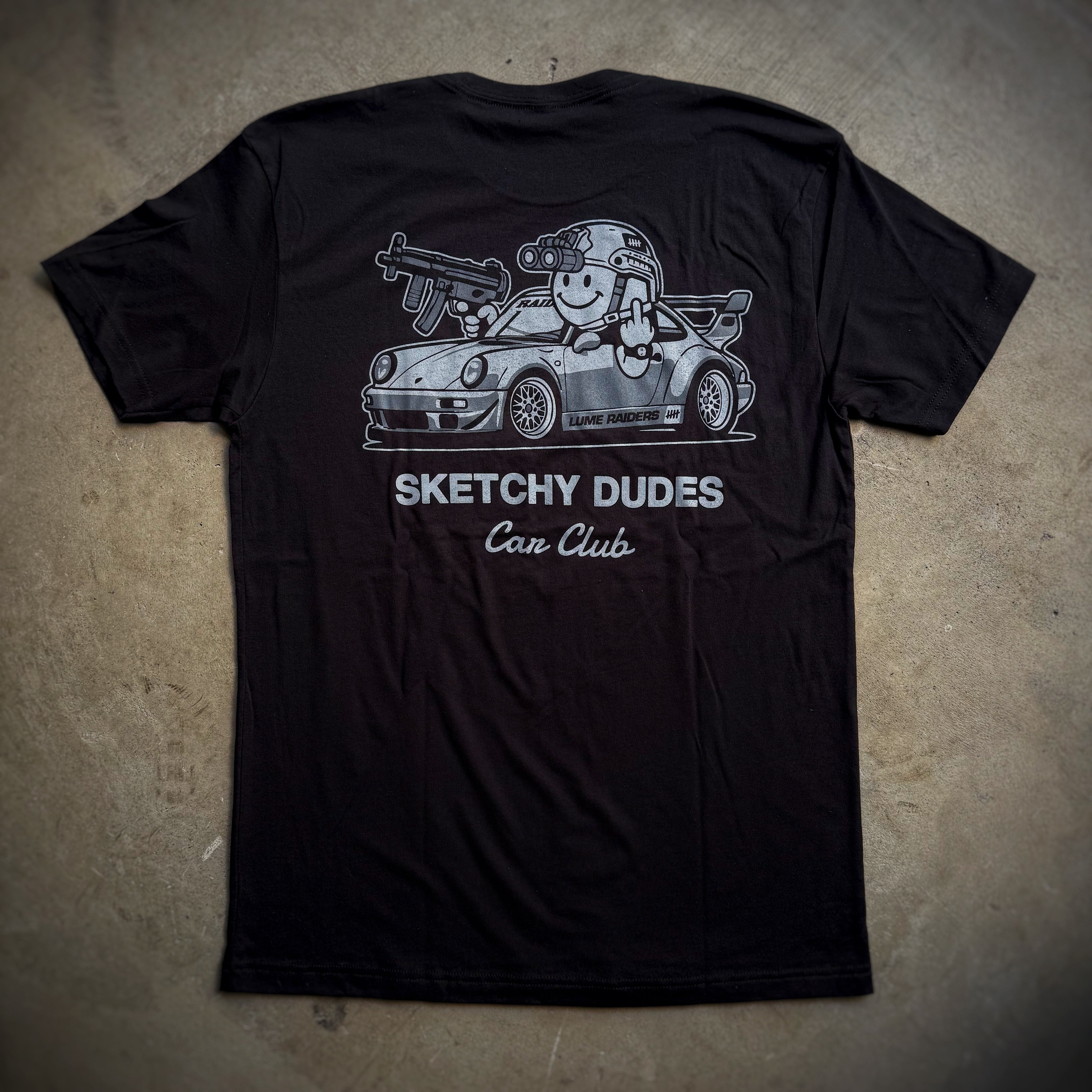 Lume Raiders™ Sketchy Dudes Car Club T-Shirt | DUMP BOX