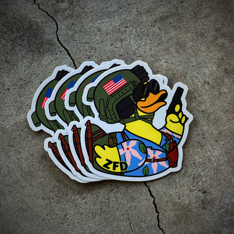 Zero Fucks Duck® GI Duck Chuckles Sticker