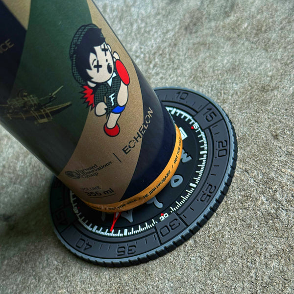 Lume Raiders™ Sketchy Dudes Arabic Dial Watch Drink Coaster