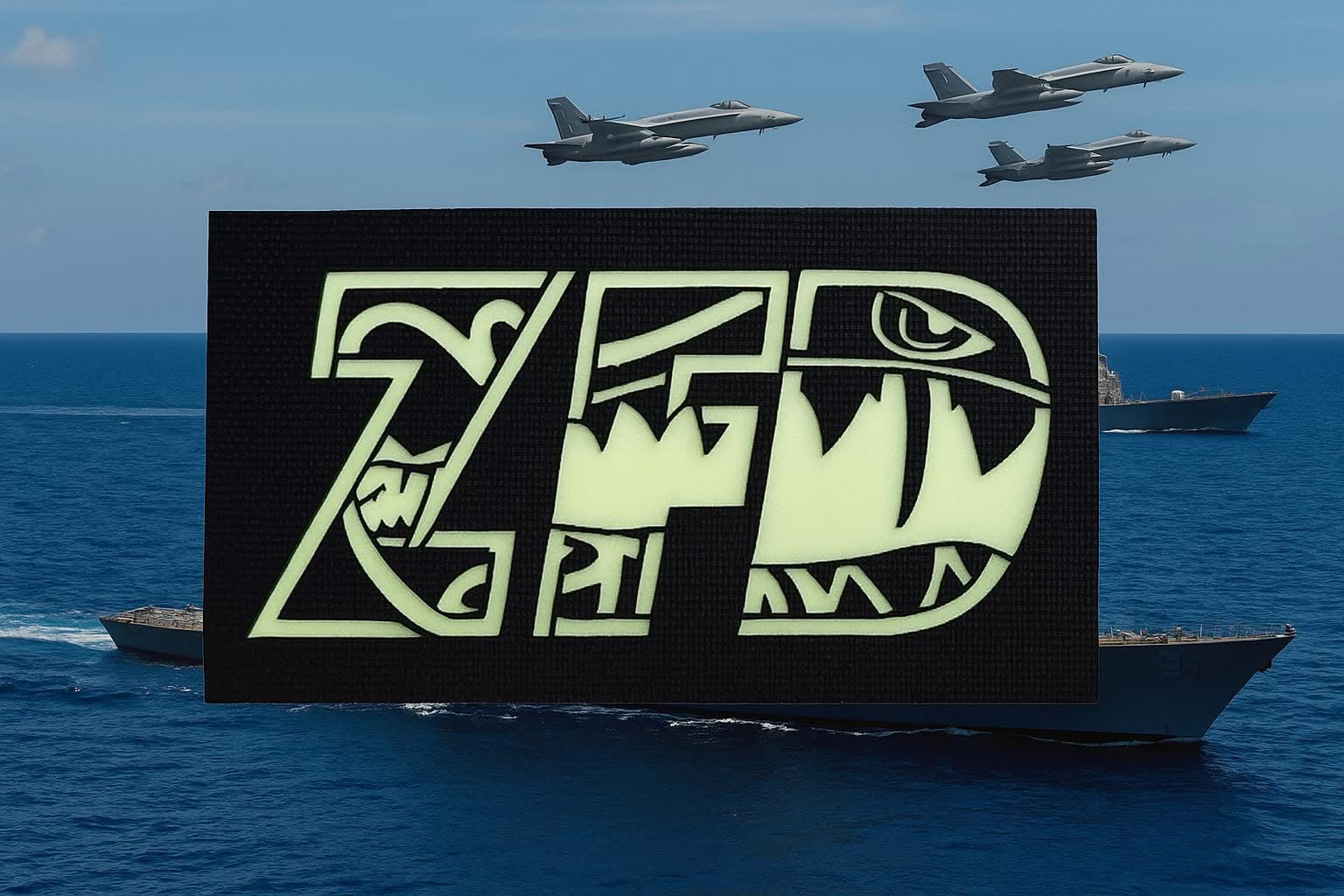 ZFD Flying Tigers Classified Laser Cut Glow Patch - V1 Black