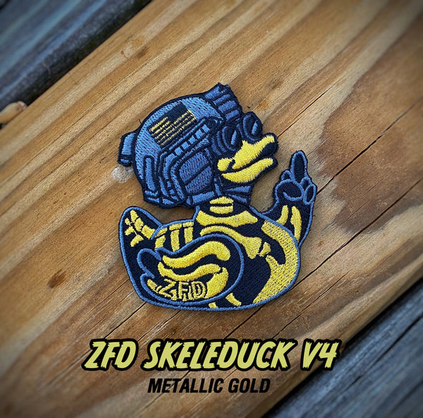 VAULT - Zero Fucks Duck™️ Skeleduck V4 Metallic Gold ZFD Morale Patch