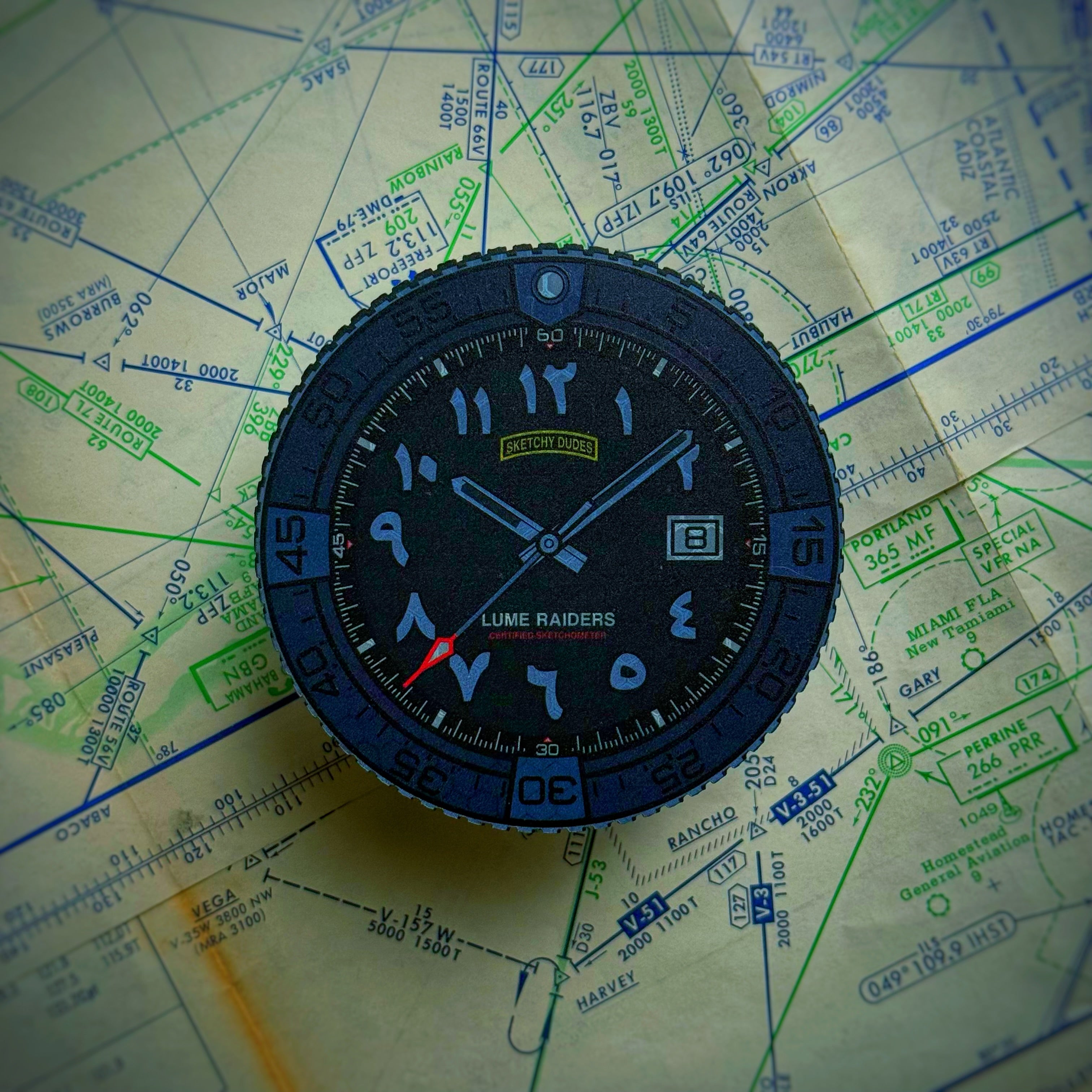 Lume Raiders Arabic Dial Sketchy Dudes Watch Patch - Reflective Edition