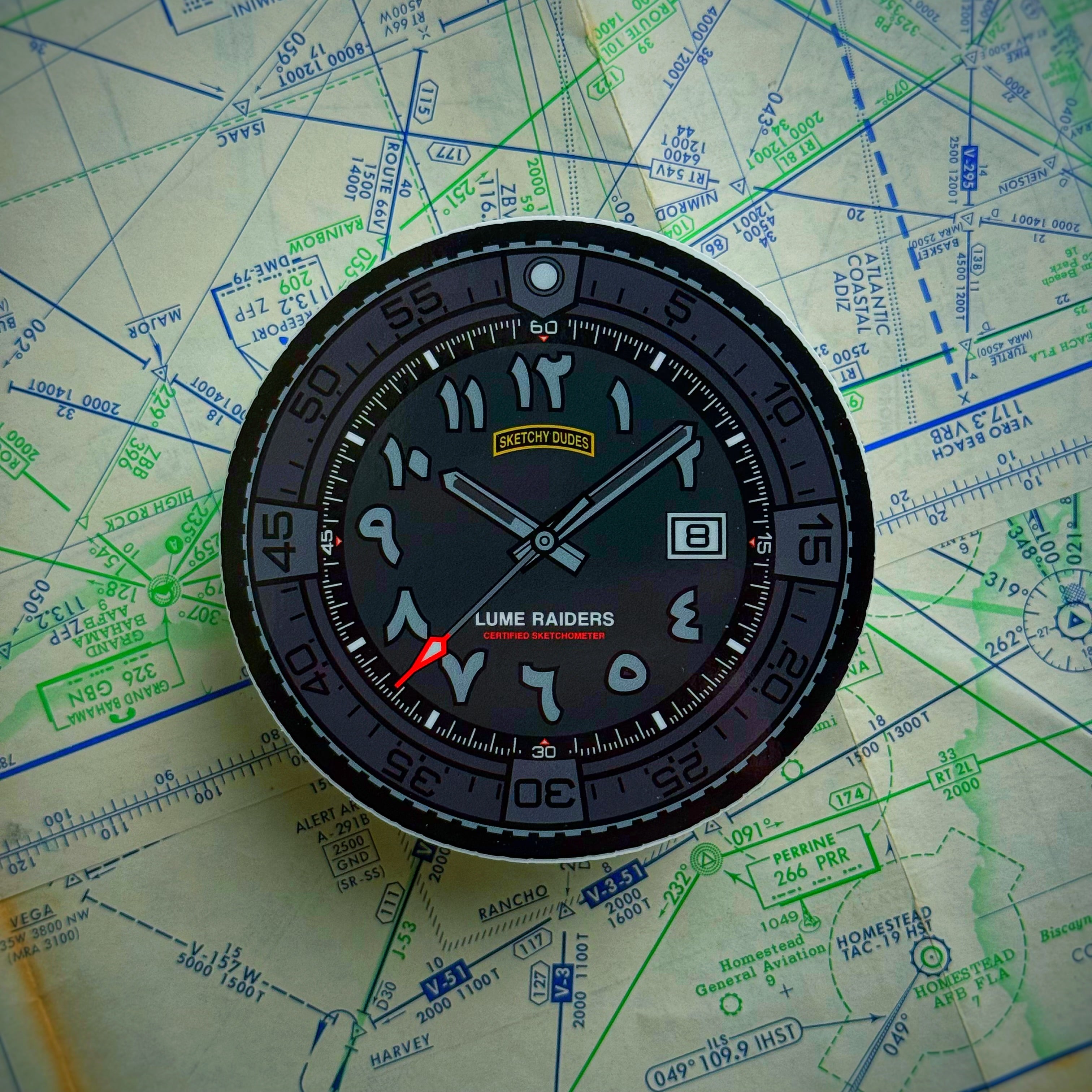 Lume Raiders™ Arabic Dial Sketchy Dudes Watch Sticker