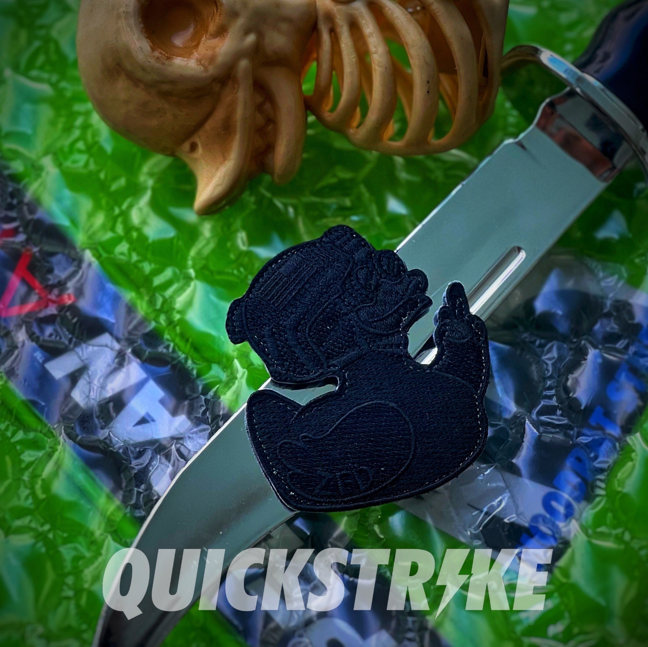 Zero Fucks Duck® OG 1.1 Classic Duck Patch - Triple Black QUICKSTRIKE