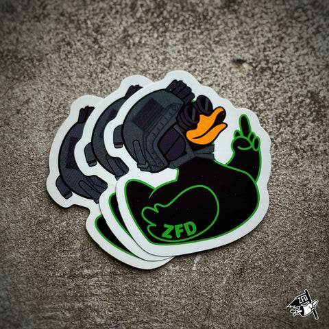 Zero Fucks Duck® Classic Tactical Duck Sticker - 1.3 Toxic Green