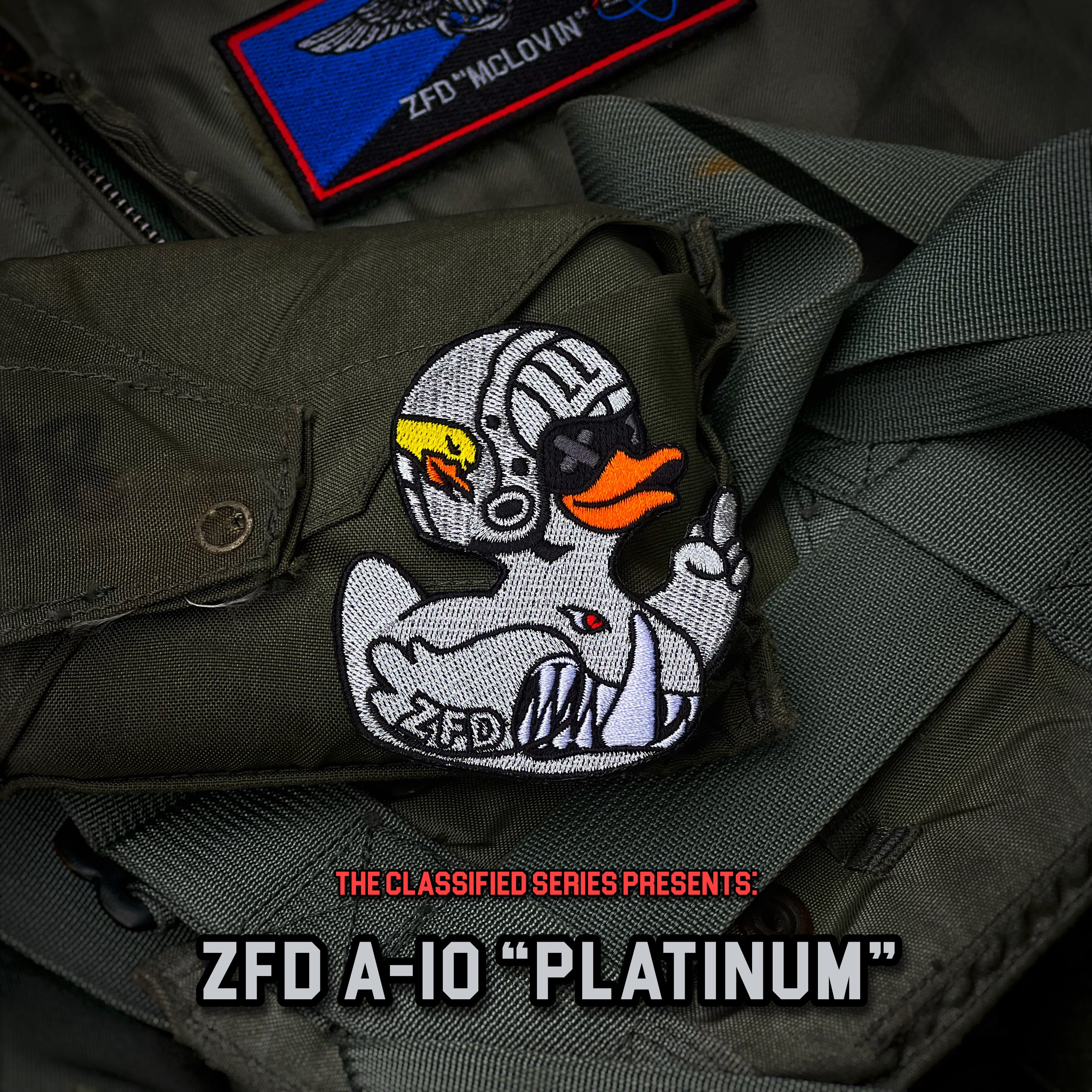 Zero Fucks Duck®️ Classified Series A10 Warthog Duck Patch - V3 PLATINUM