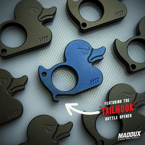 MADDUX Jr. Titanium EDC DucKnuck Bottle Opener - MDX Jr. 004 “TailHook”