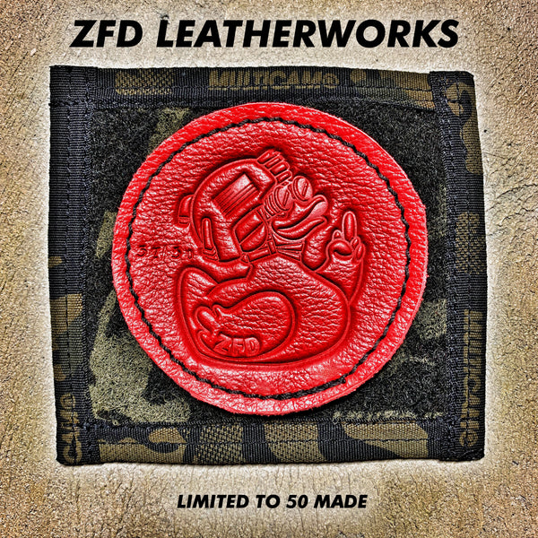 ZFD LEATHERWORKS STAMPED & NUMBERED LEATHER 3D MORALE PATCH