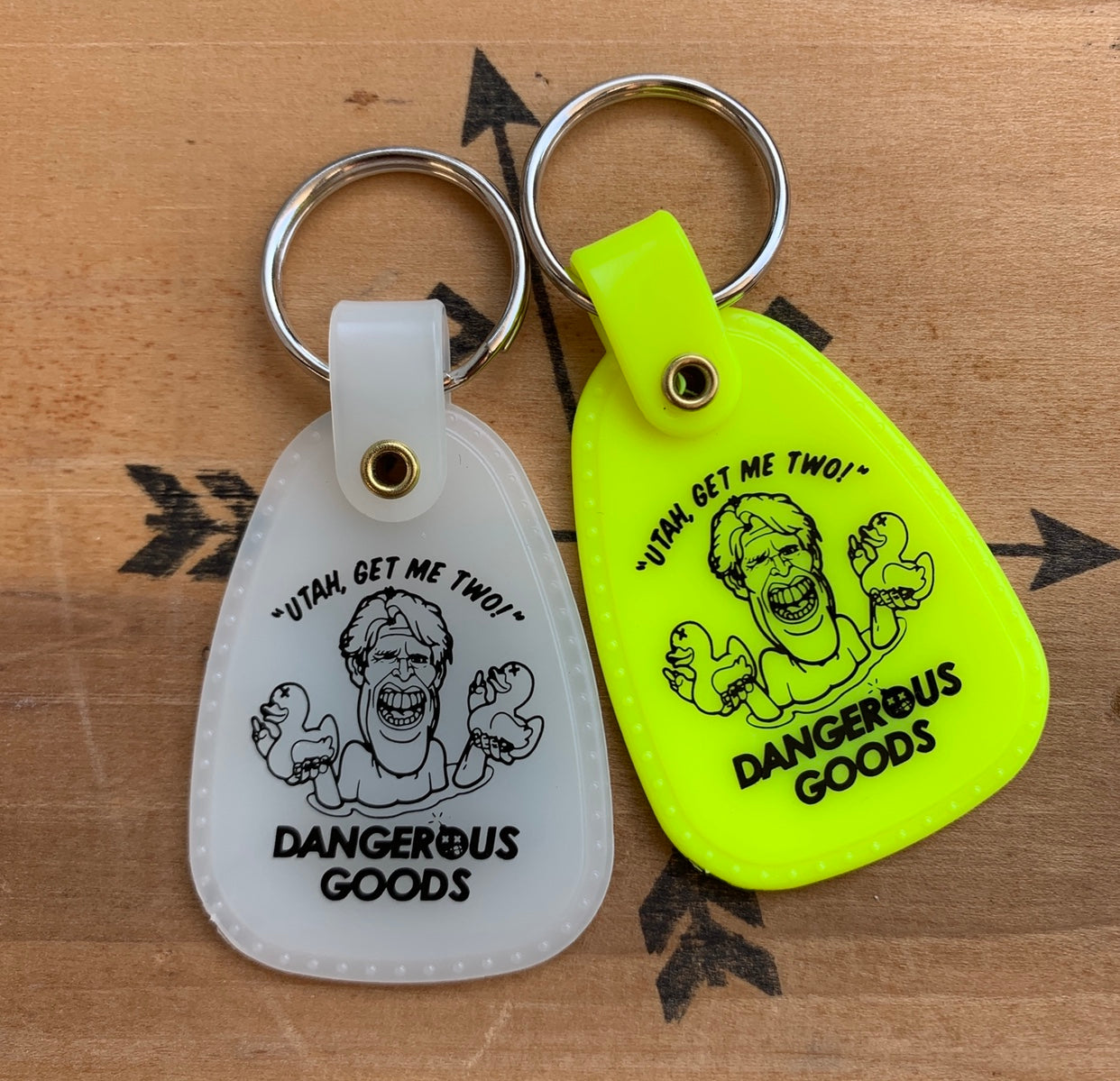 Dangerous Goods®️ x Steve Nazar ZFD “Utah Get Me Two” Retro Keychain Tags - 2 Color Options