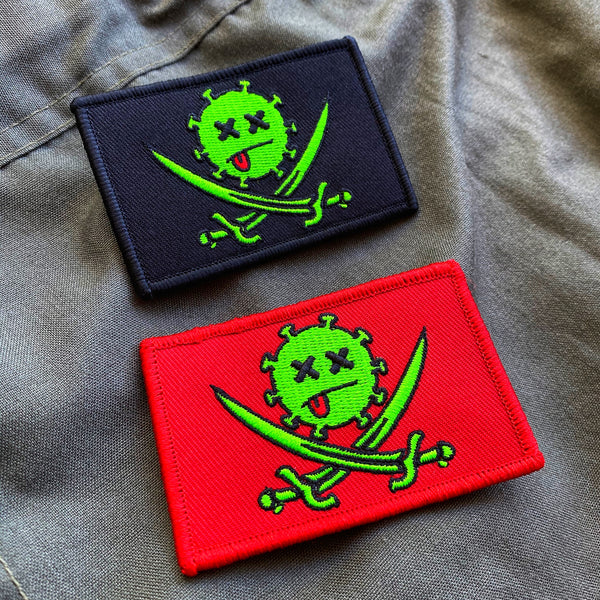 Dangerous Goods®️ Calico Corona Pirate Flag Morale Patch - 2 Color Options