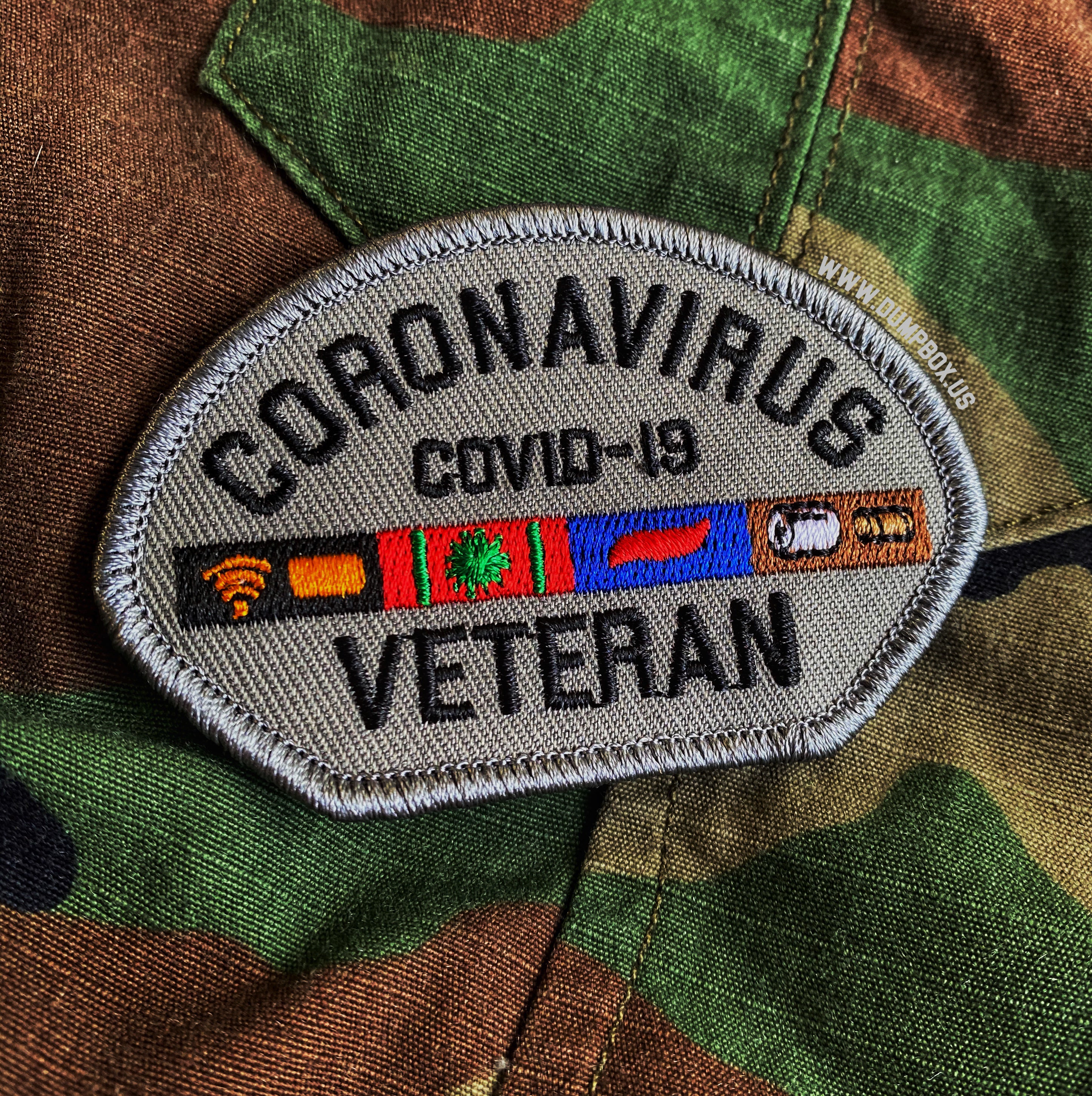 Dangerous Goods® Coronavirus Veteran Morale Patch - Battleship Grey
