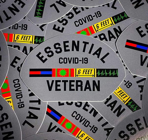 Dangerous Goods® Essential Veteran Police Fire Medical Morale Sticker - Gunmetal Grey