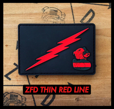 ZFD® Thin Red Line PVC Fire Fighter Morale Patch