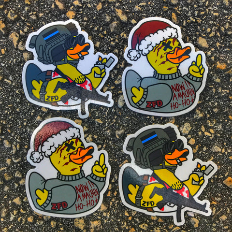 Zero Fucks Duck 'DUCK HARD: A ZFD Christmas Story' Stickers