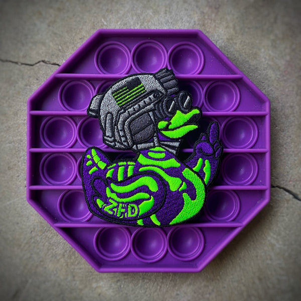 VAULT - Zero Fucks Duck Skeleduck V5 Morale Patch - Green/Purple