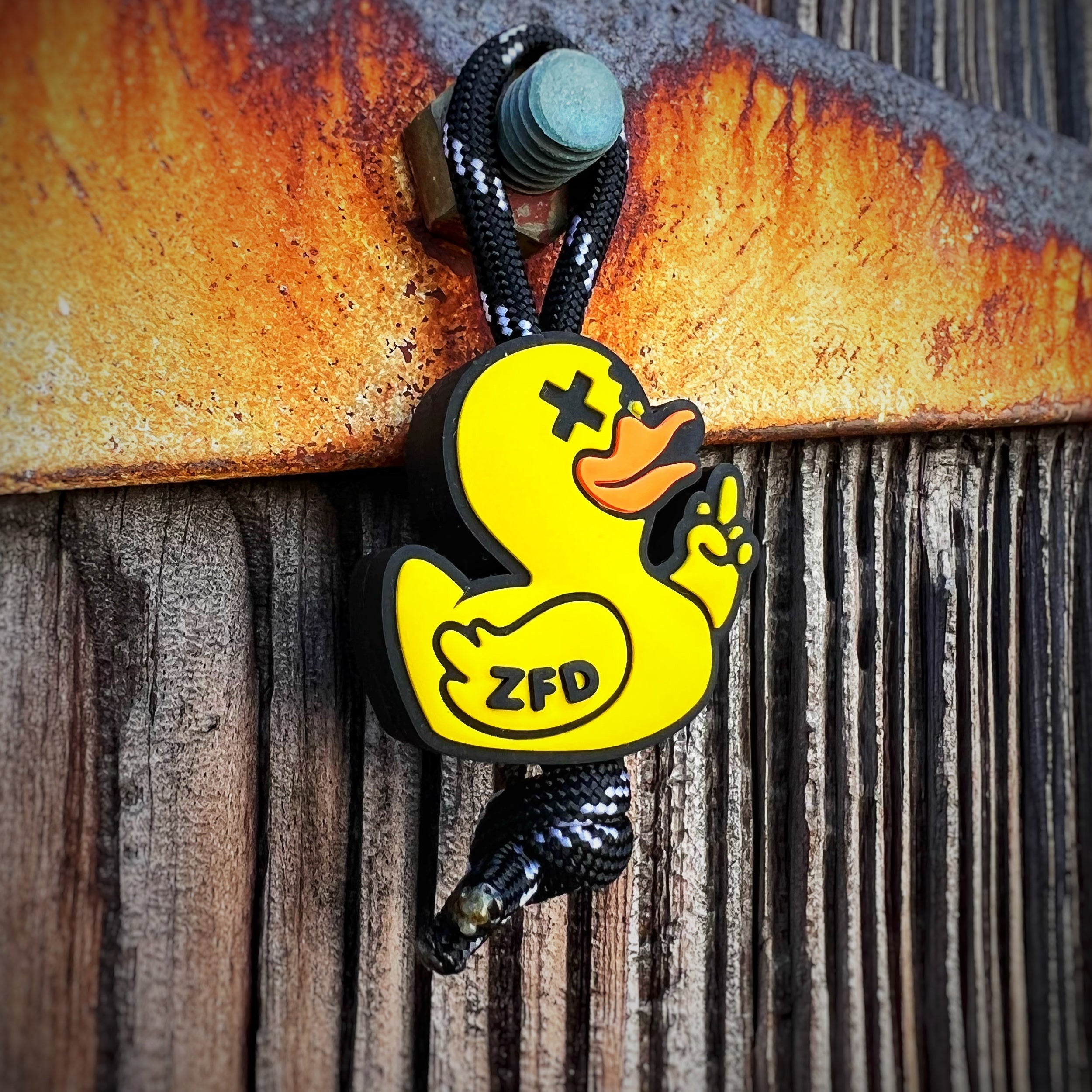 Zero Fucks Duck PVC Yellow Duck Knife Bead / Zipper Pull