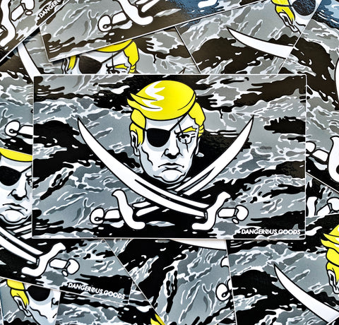 Calico Trump Flag Black Ops Tiger Stripe Camo Morale Sticker