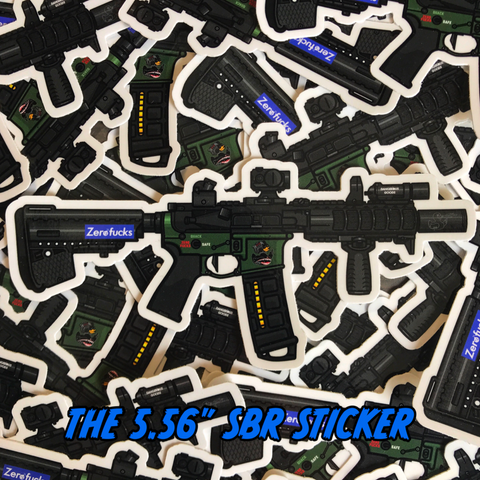 ZFD® X Dangerous Goods® 5.56” SBR Sticker - 2 Tone Blk/OD