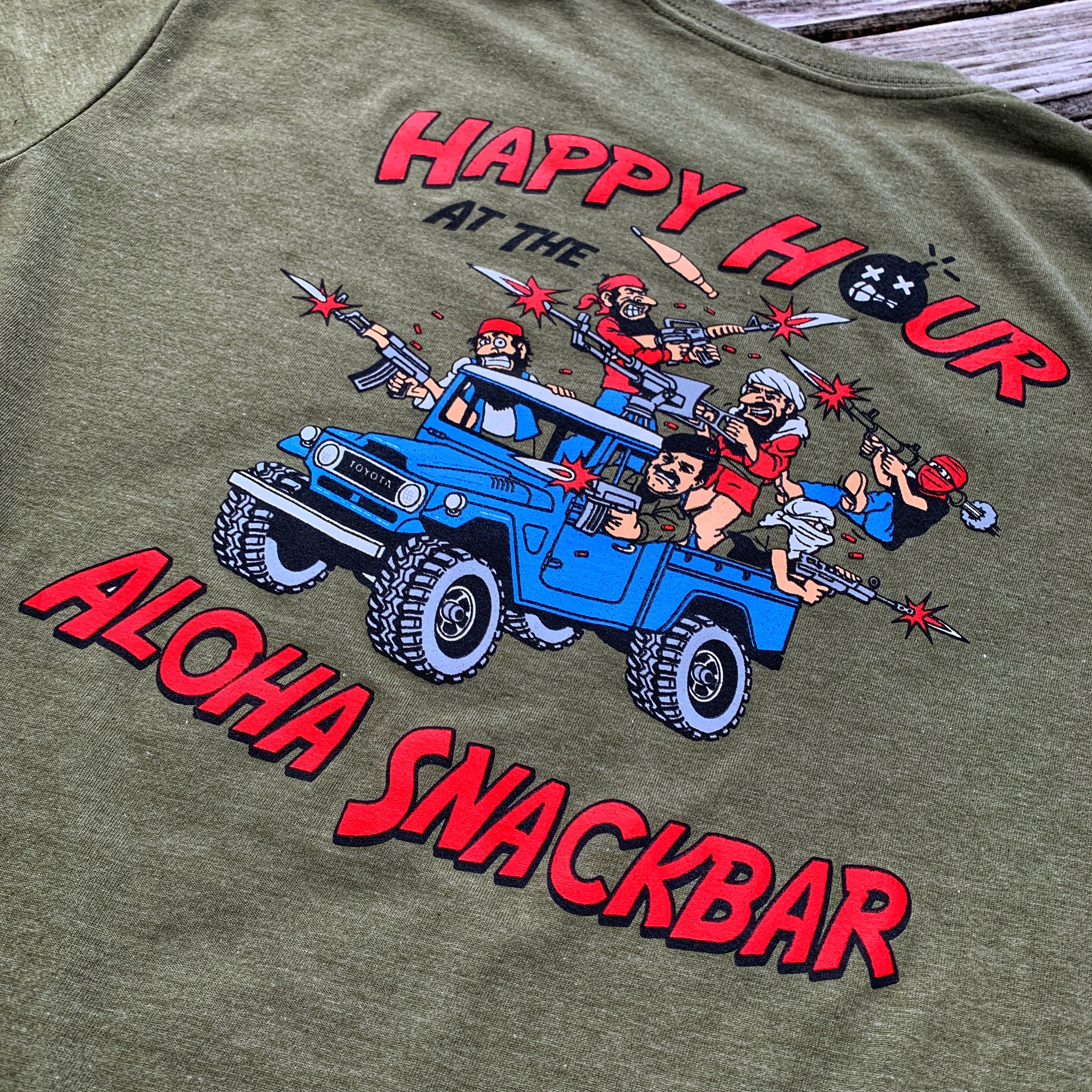 Dangerous Goods®️ x Steve Nazar ‘Happy Hour at the Aloha Snackbar’ T-Shirt
