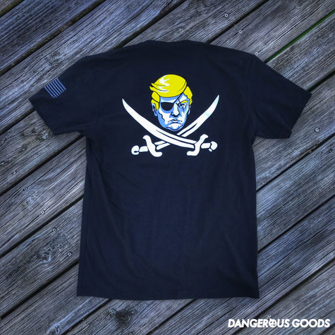 Calico Trump Black Pirate Flag T-Shirt