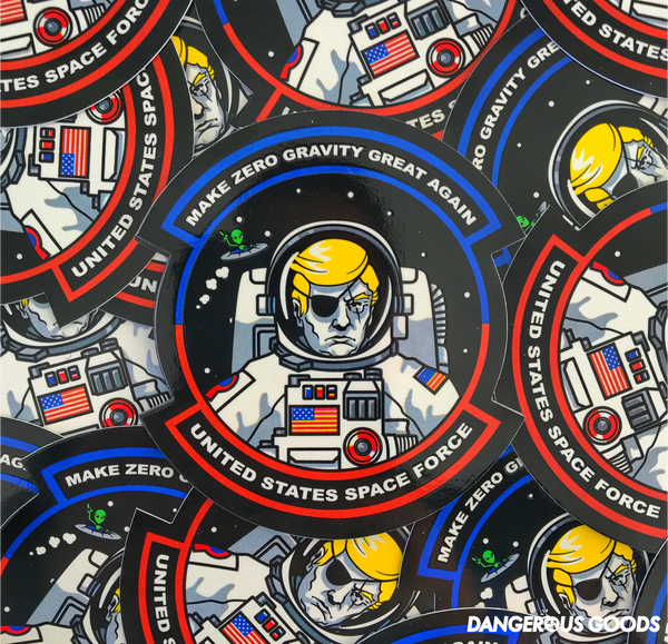 Dangerous Goods® Donald Trump Space Force Morale Sticker