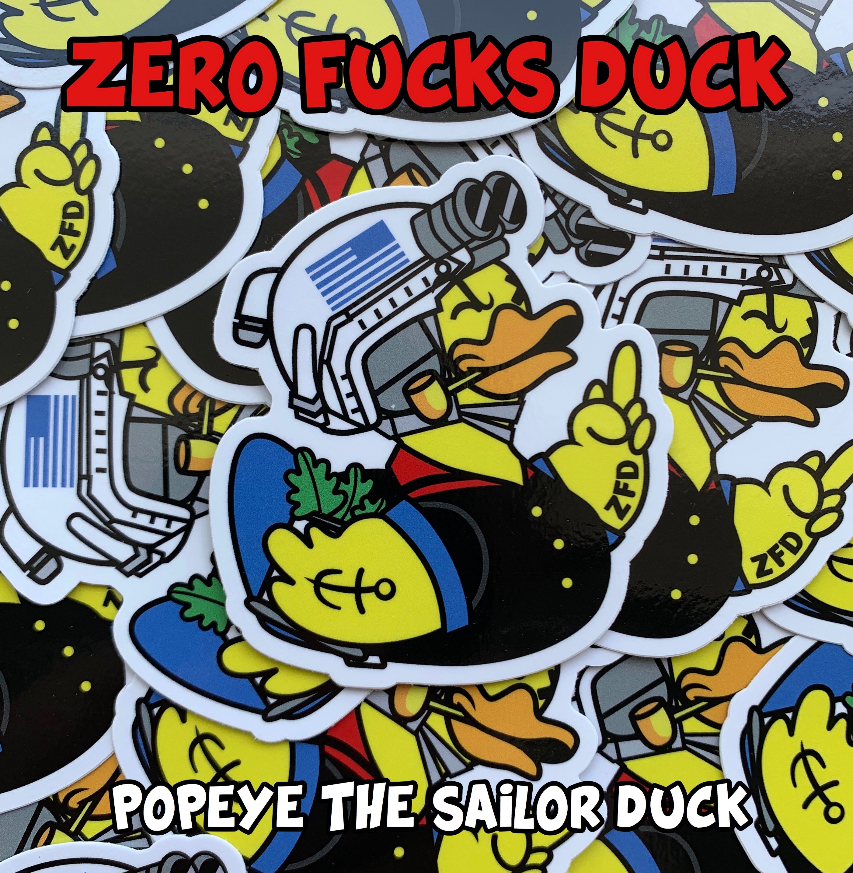 Zero Fucks Duck® "Popeye The Sailor Duck" ZFD Sticker