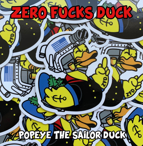 Zero Fucks Duck® "Popeye The Sailor Duck" ZFD Sticker