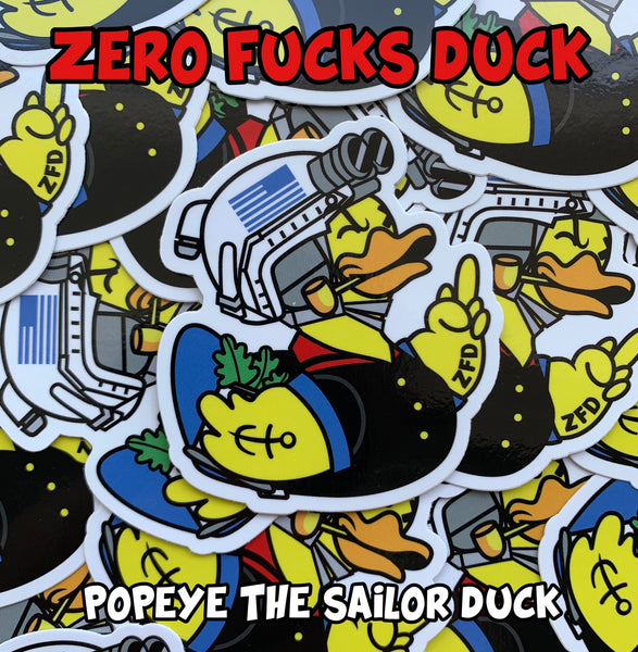 Zero Fucks Duck™ "Popeye The Sailor Duck" ZFD Sticker