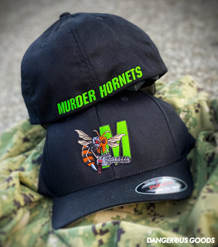 Dangerous Goods®️ Terminator Murder Hornet M134 Mini Gun Flex-Fit Hat - Black Ops