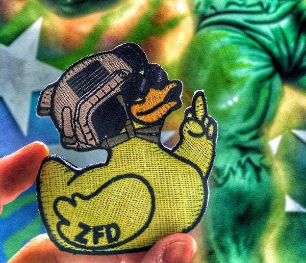 Zero Fucks Duck ZFD Classic Yellow Embroidered Patch