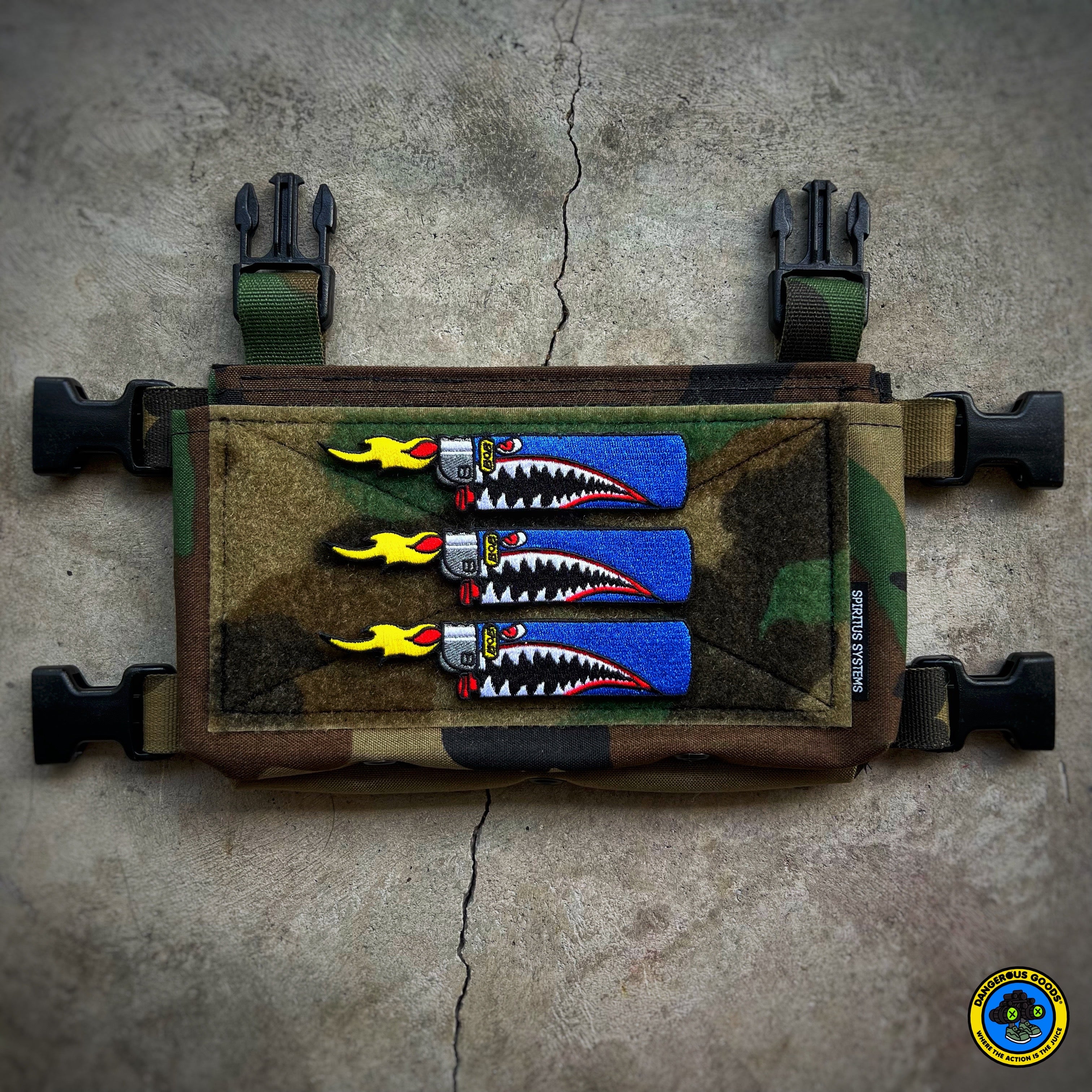 NEW Dangerous Goods Flying Tigers EDC Lighter Patch - Classified Blue