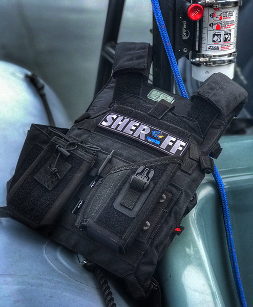 Zero Fucks Duck® Thin Blue Line Plate Carrier SHERIFF Patch - 2 Colors
