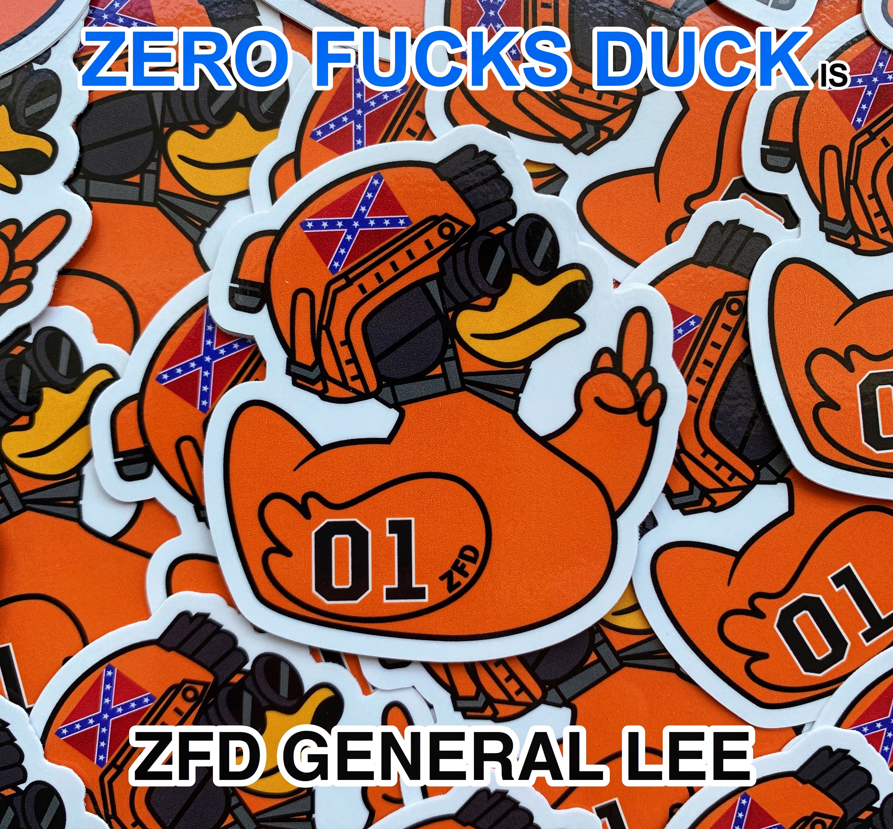 Zero Fucks Duck™ Duke Boys General Lee ZFD Sticker