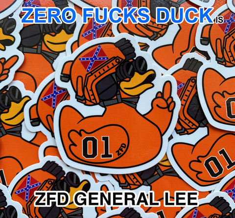 Zero Fucks Duck® Duke Boys General Lee ZFD Sticker