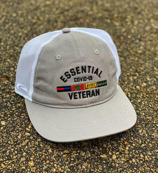 Dangerous Goods® Essential Veteran Low Profile Trucker Hat - Grey / White Mesh