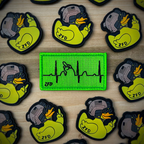 Zero Fucks Duck EKG Middle Finger Morale Patch