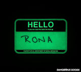 Dangerous Goods® HELLO Back The Fuck Up Name Tag PVC Morale Patch - 2 Colors