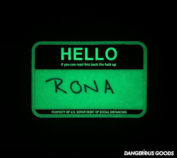 Dangerous Goods® HELLO Back The Fuck Up Name Tag PVC Morale Patch - 2 Colors