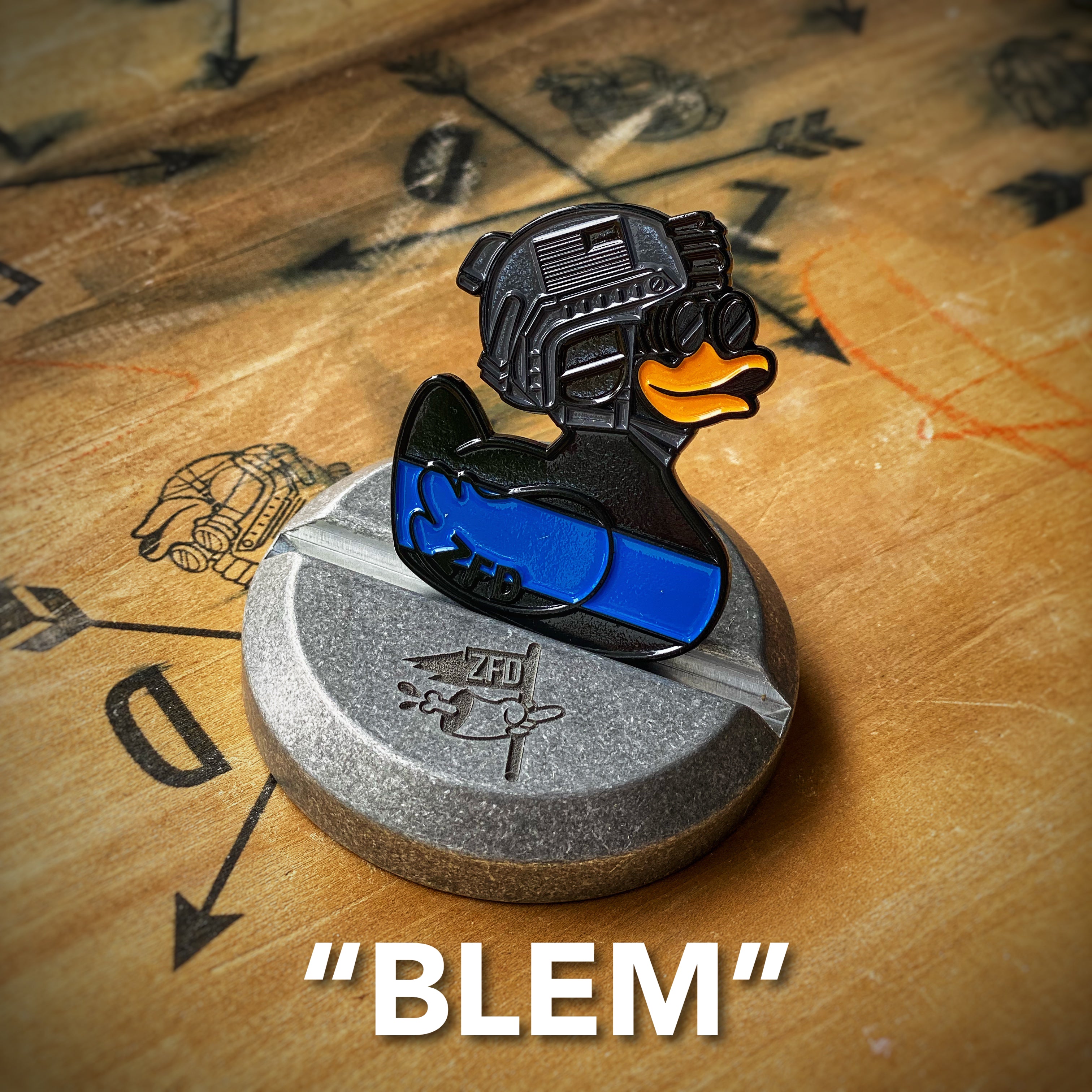 Zero Fucks Duck® Thin Blue Line “BLEM” Challenge Coin
