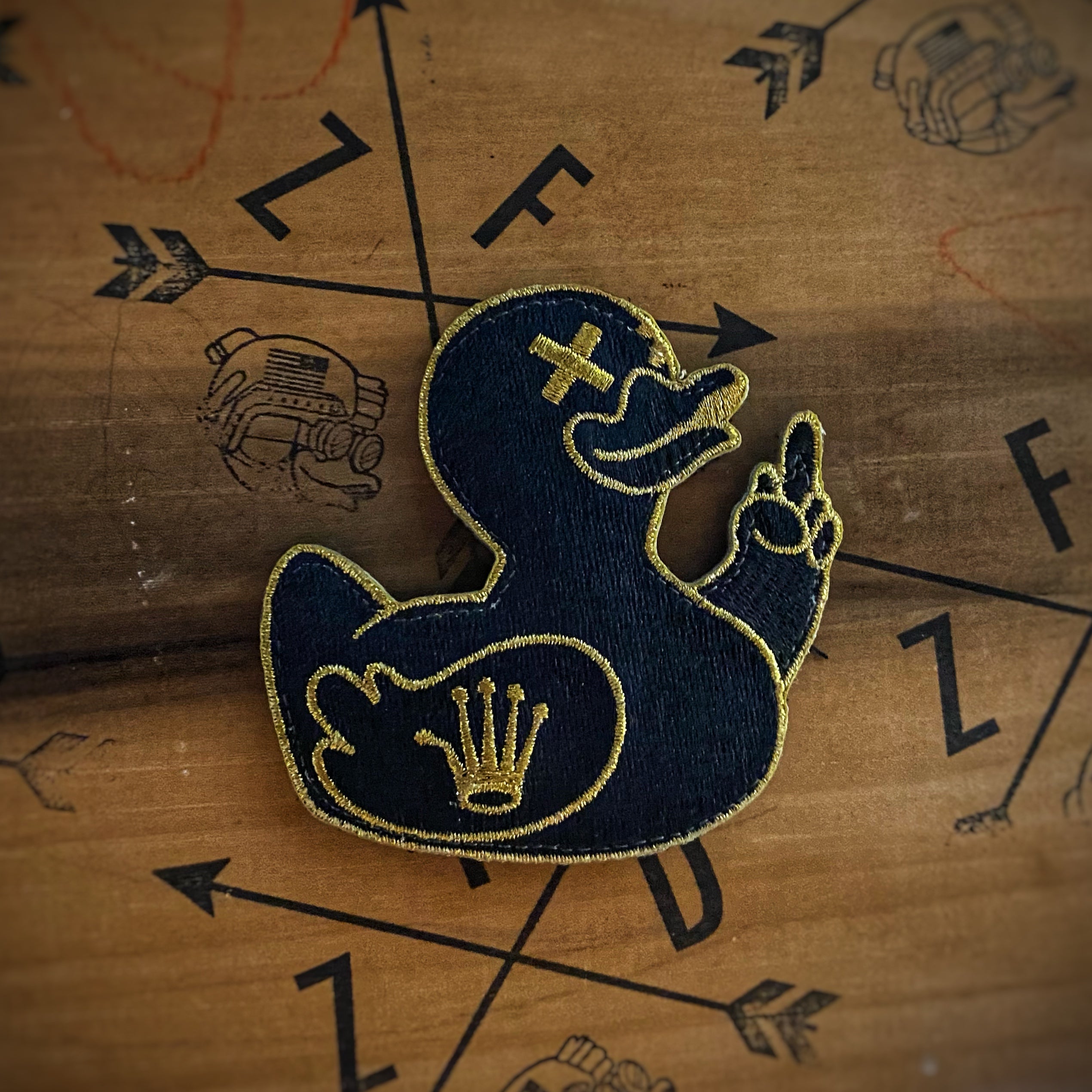 Zero Fucks Duck Reverse Wonka Rollie Patch