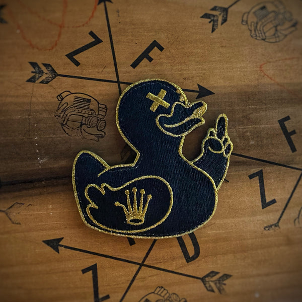Zero Fucks Duck Reverse Wonka Rollie Patch