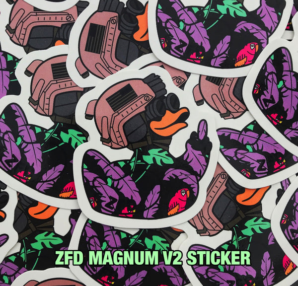 Zero Fucks Duck® Magnum Hawaiian Duck Sticker - V2 Purple