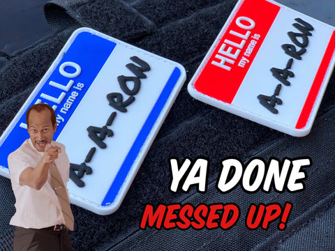 Dangerous Goods®️ “Hello My Name Is A-A-RON” Name Tag PVC Morale Patch