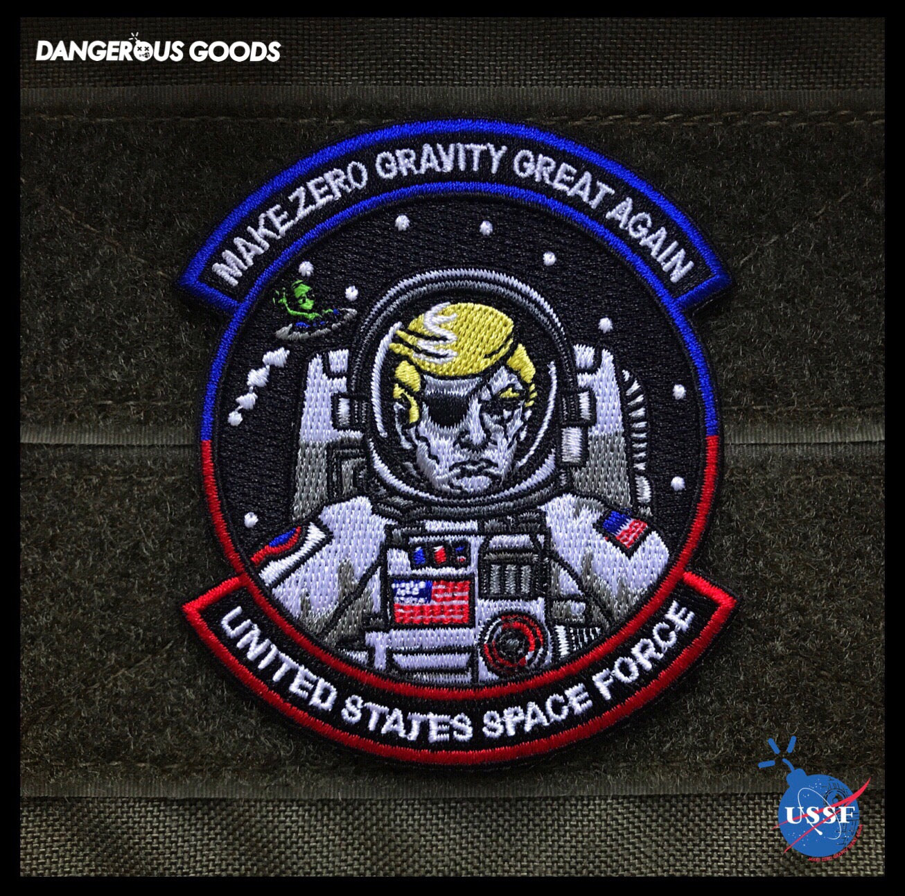 trump zero gravity space Force Funny Patches Morale Funny Patches 3x2