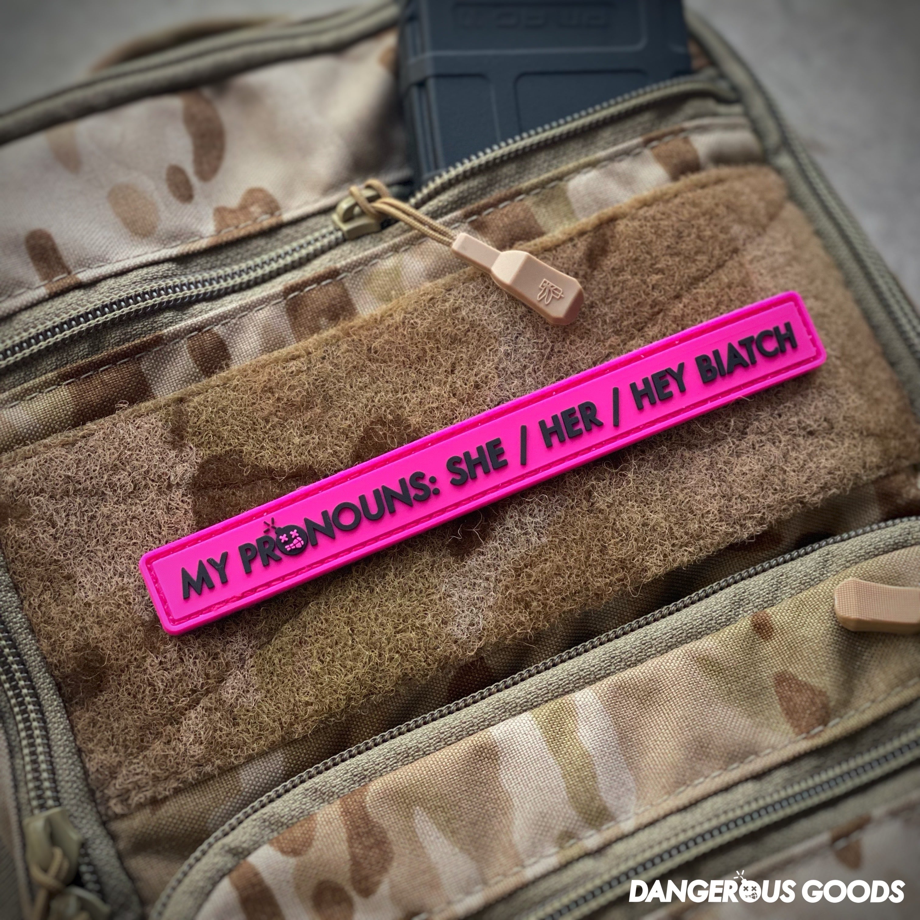 Dangerous Goods®️ “MY PRONOUNS” She / Her PVC Morale Patch