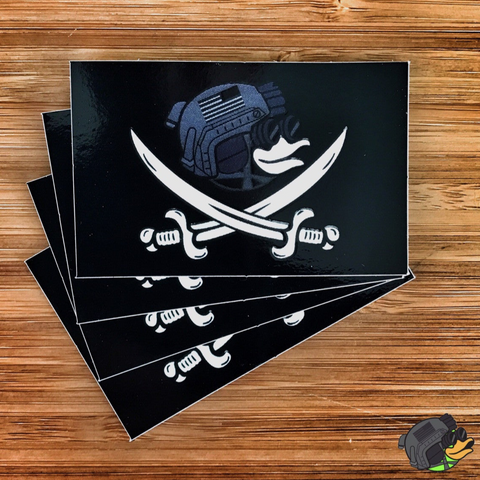 Zero Fucks Duck® Jolly Roger Pirate Flag Tactical Duck Sticker