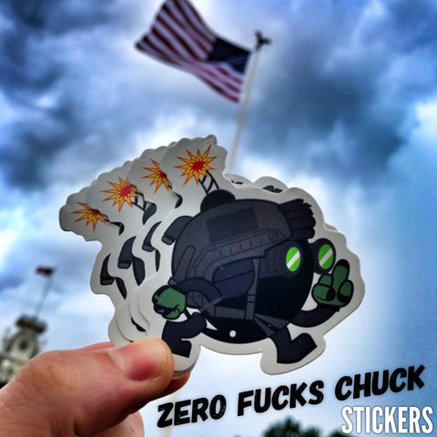 Zero Fucks Chuck™ Night Vision Mascot Sticker
