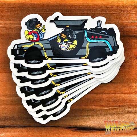 Zero Fucks Duck® DTTF Flying Delorean Sticker